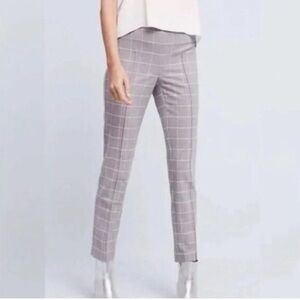 Cartonnier Anthropologie Isabella Pencil Pants Light Grey 10 Windowpane Plaid